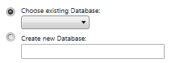 3.  Choose existing or create a new Database