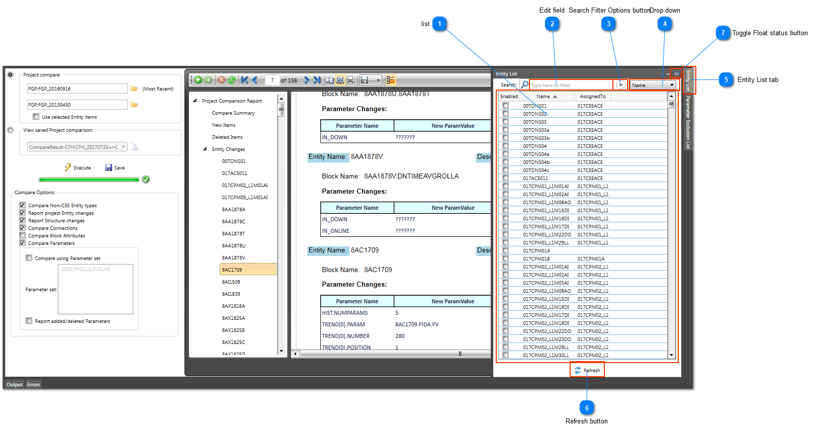 Compare Entity List