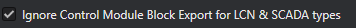 1. Ignore Control Module Option