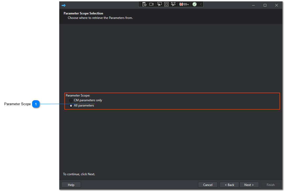 Data Export Parameter Scope Page