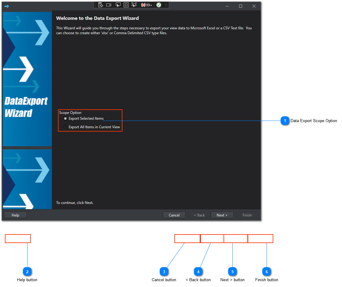 Data Export Welcome Page