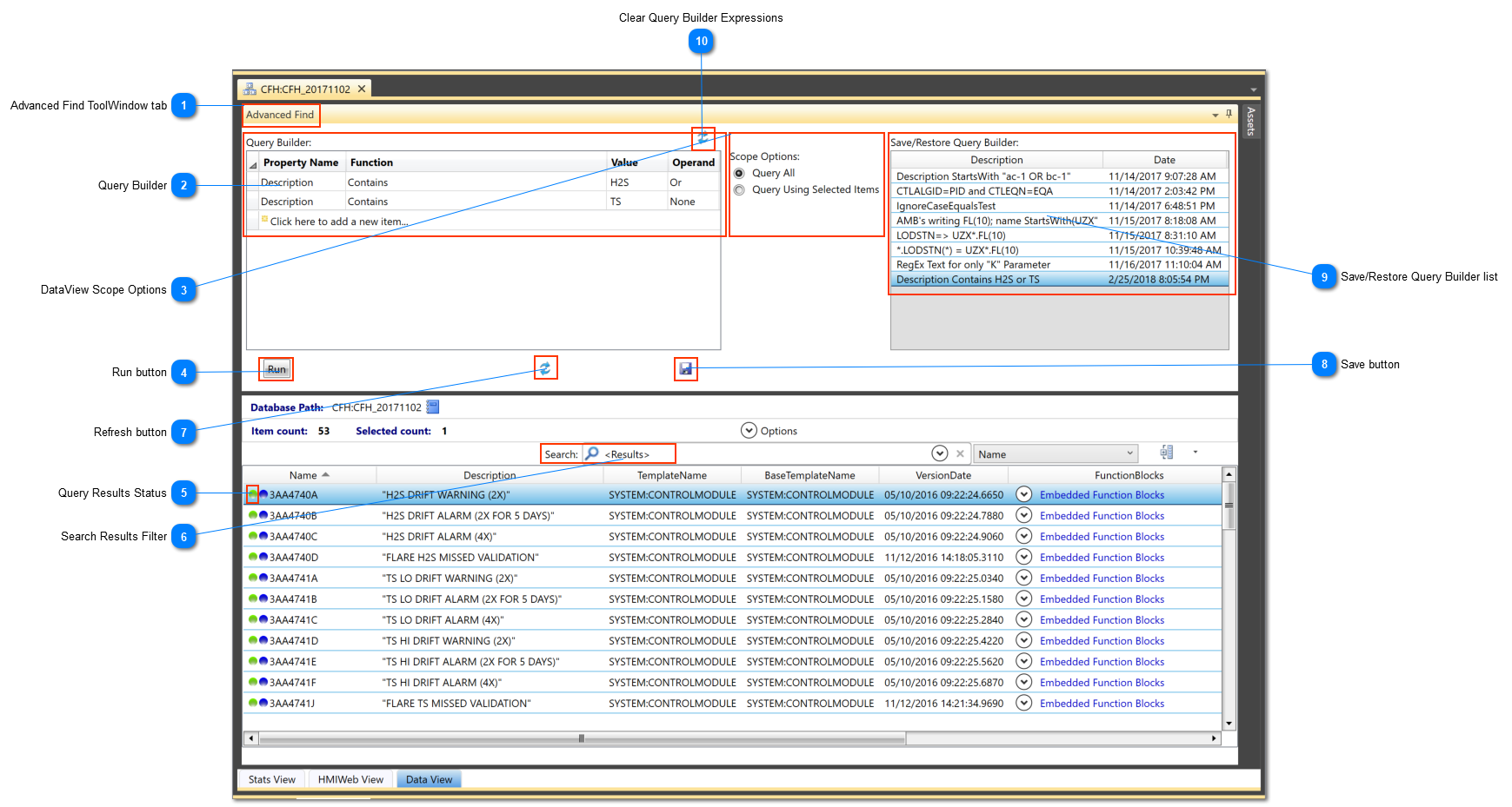 DataView Advanced Find Overview