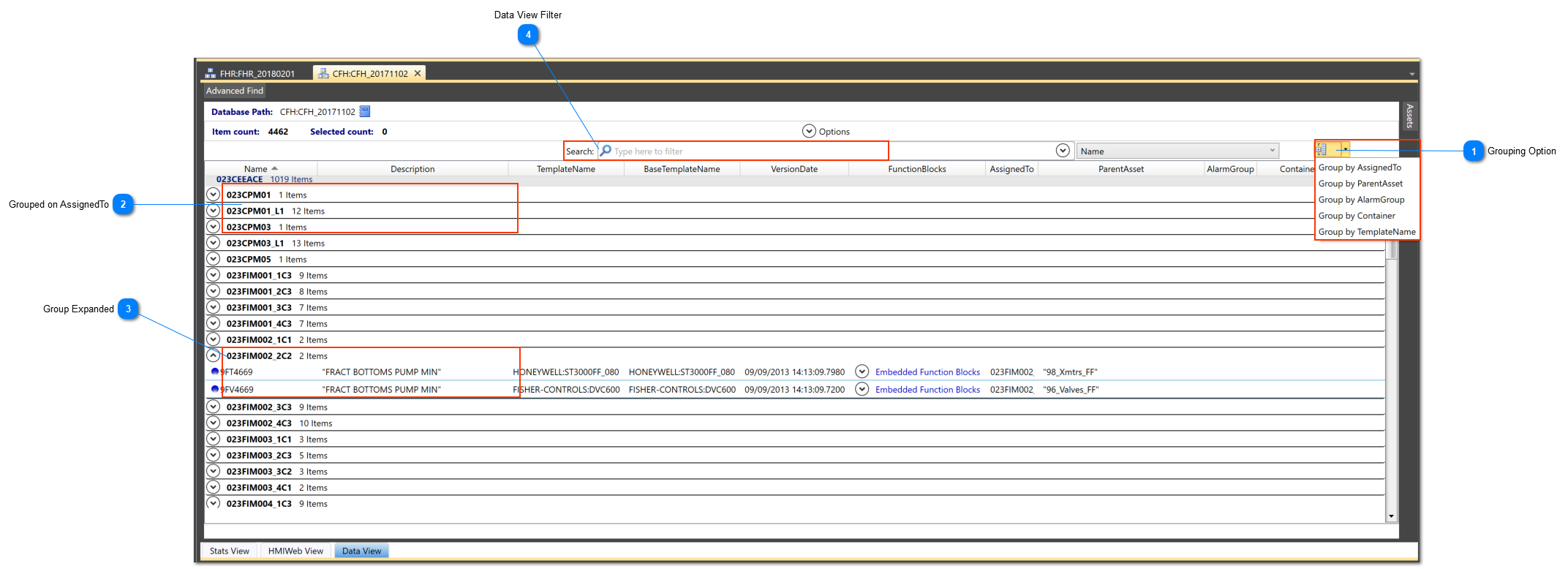 DataView Grouping