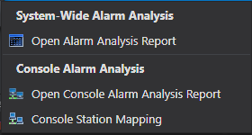 11. Alarm Analysis Report: menu