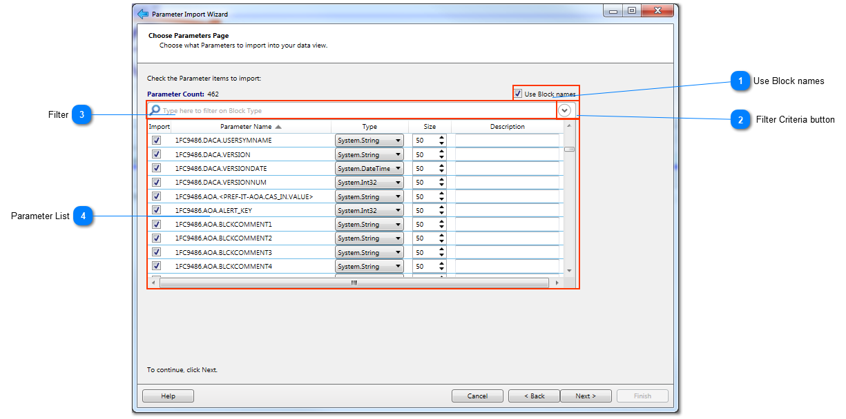 Import Wizard choose XML parameters