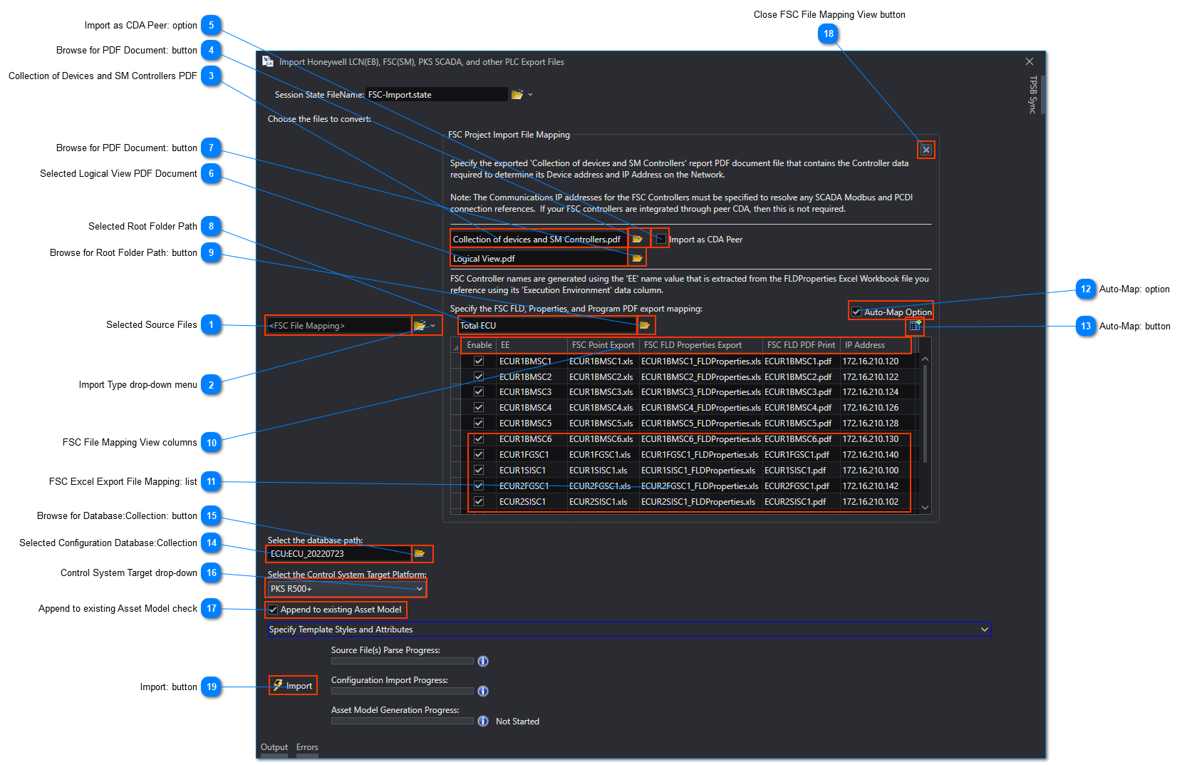 Importing Honeywell FSC(SM) Export Files