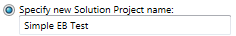 3. Specify new Solution Project name: option