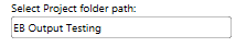 5. Select Project folder path: field