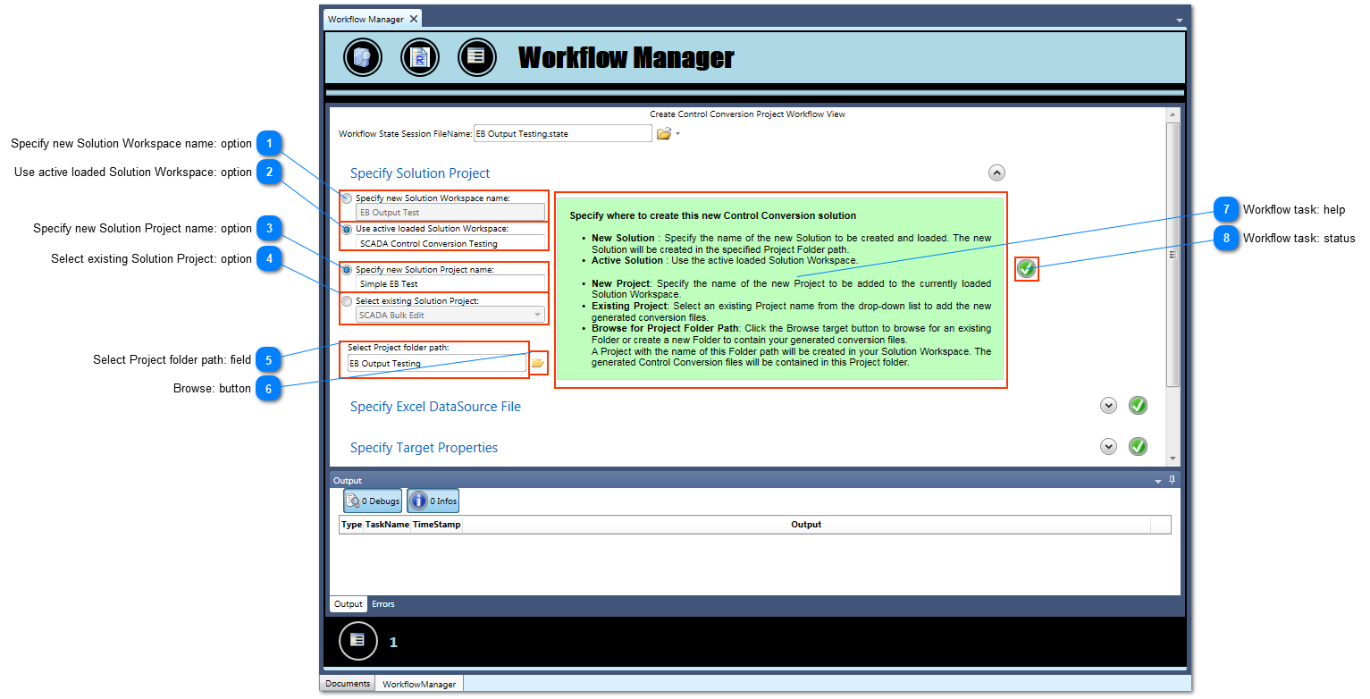 Specify Solution Project options