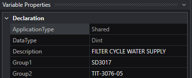 6. Variable Properties View